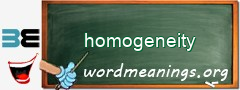 WordMeaning blackboard for homogeneity